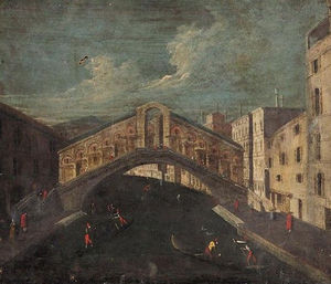 Venice, a view of the rialto bridge