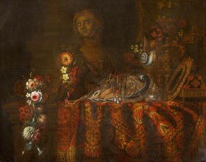 Still Life with a Rich Rug, Salver and Sweetmeats