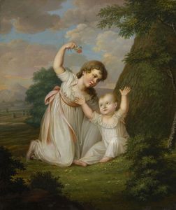 Double portrait of sisters Sophie and Emma Charlotte Constanze von Wylich-Lottum