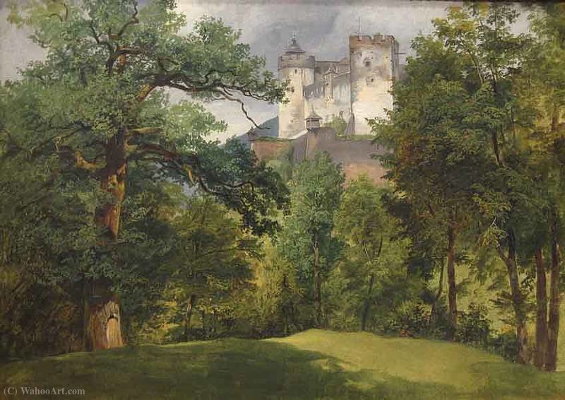 Wikioo.org - The Encyclopedia of Fine Arts - Painting, Artwork by Friedrich Gauermann - Hohensalzburg fortress