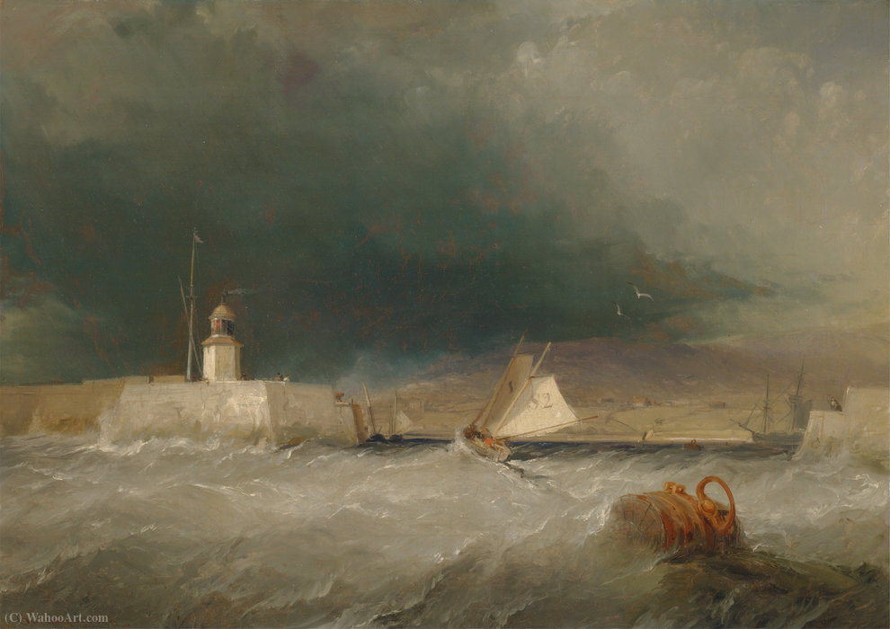 Wikioo.org - The Encyclopedia of Fine Arts - Painting, Artwork by George The Elder Chambers - Port on a Stormy Day
