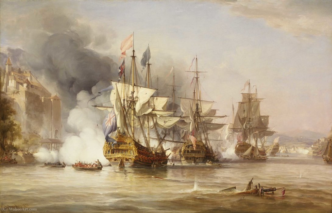 Wikioo.org - The Encyclopedia of Fine Arts - Painting, Artwork by George The Elder Chambers - Capture of Puerto Bello