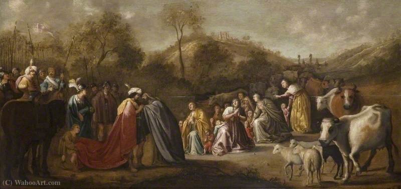 Wikioo.org - The Encyclopedia of Fine Arts - Painting, Artwork by Gerrit Claesz Bleker - The Meeting of Jacob and Esau