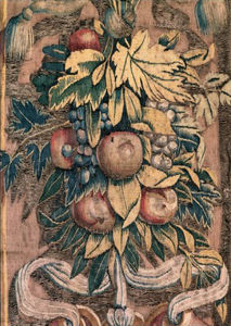 Fruits and leaves detail of beheading of st. george tapestry - (1552)