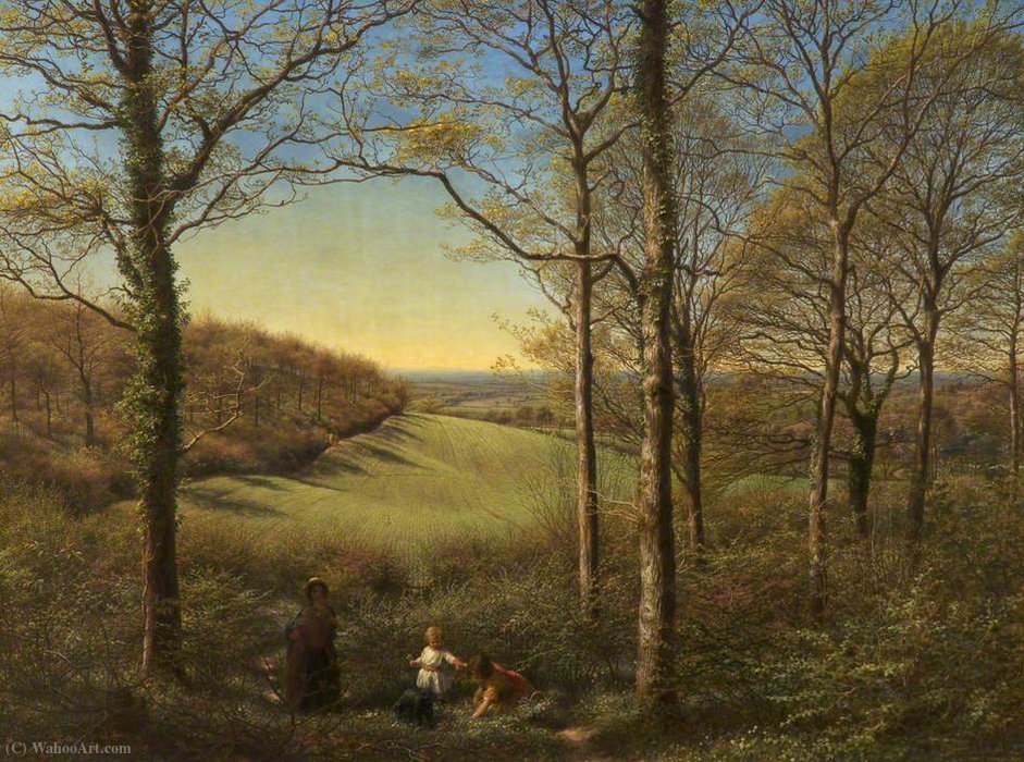Wikioo.org - The Encyclopedia of Fine Arts - Painting, Artwork by James Thomas Linnell - Springtime