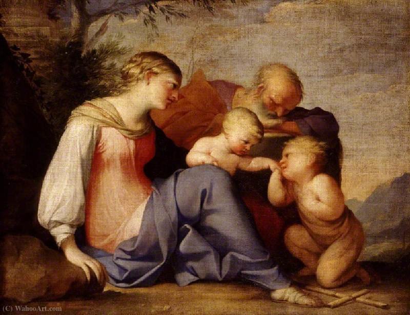 Wikioo.org - The Encyclopedia of Fine Arts - Painting, Artwork by Lubin Baugin - The Holy Family with the Infant Saint John the Baptist