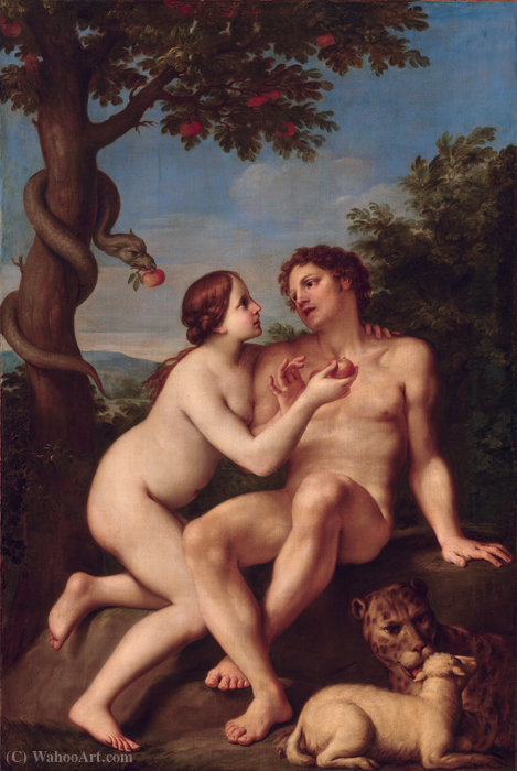 Wikioo.org - The Encyclopedia of Fine Arts - Painting, Artwork by Marcantonio Franceschini - Adam and Eve