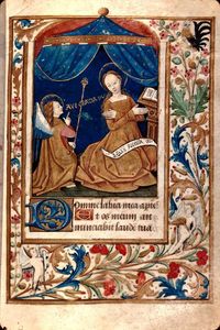 The Annunciation, from a book of hours in Poitiers use