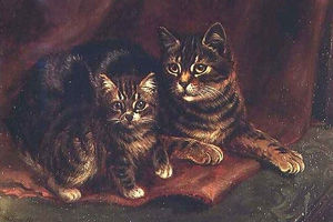 A Tabby Cat with a Kitten