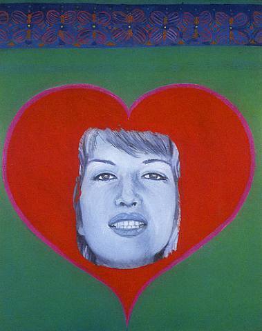 Wikioo.org - The Encyclopedia of Fine Arts - Painting, Artwork by Pauline Boty - Monica vitti with heart