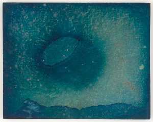 Joseph Cornell - For Angela (manila paper unevenly stained blue)