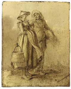 An Amorous Peasant Couple Conversing