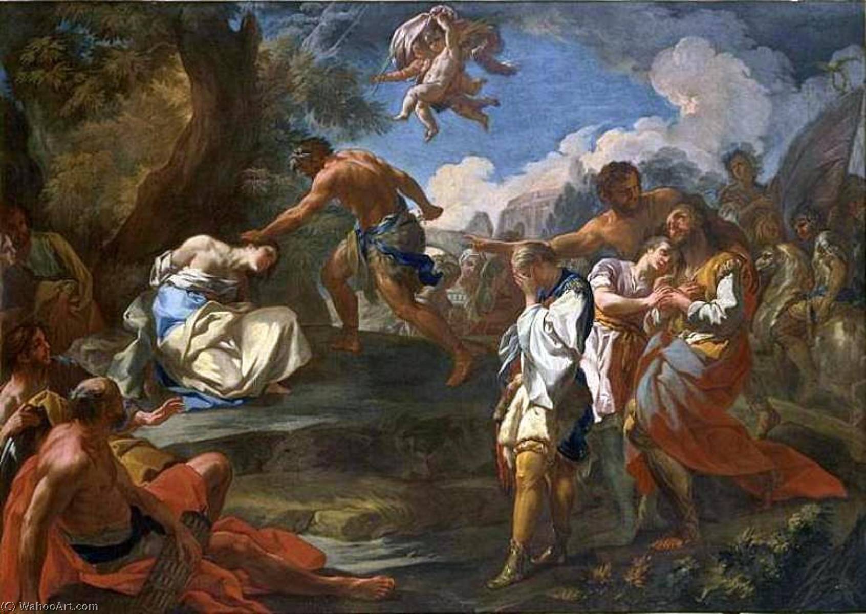 Wikioo.org - The Encyclopedia of Fine Arts - Painting, Artwork by Bottega Di Corrado Giaquinto - Martyrdom of Saints Marius, Martha, Audifax and Abacus