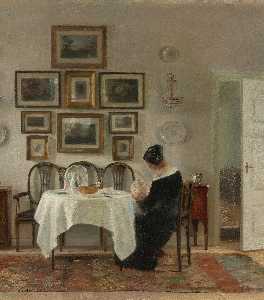 Carl Holsøe - Mother and Child at the table