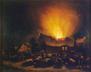 Egbert Lievensz Van Der Poel - Fire in a Village