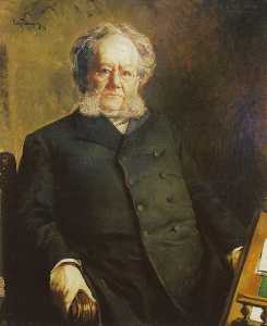 Portrait of norwegian author Henrik Ibsen