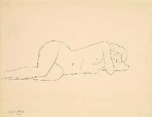 George Copeland Ault - Untitled (reclined female figure)