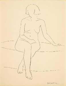 George Copeland Ault - Untitled (seated female figure)