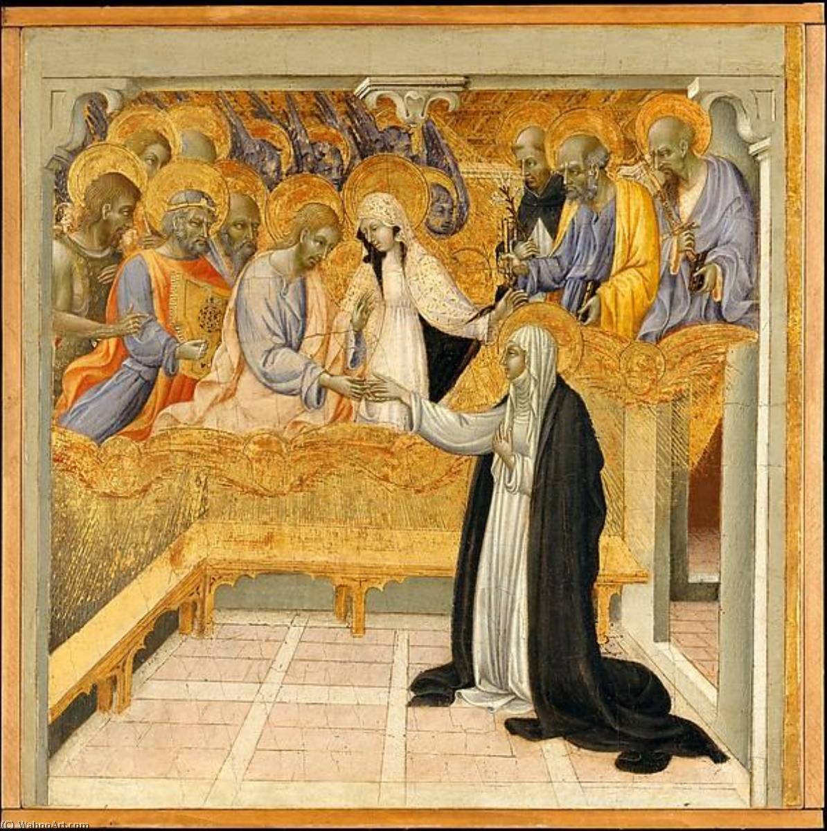 Wikioo.org - The Encyclopedia of Fine Arts - Painting, Artwork by Giovanni Di Paolo Di Grazia - The Mystic Marriage of Saint Catherine of Siena