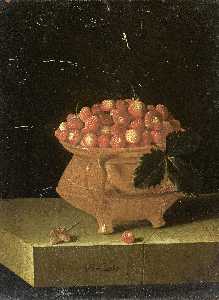 English Still life with a bowl of strawberries