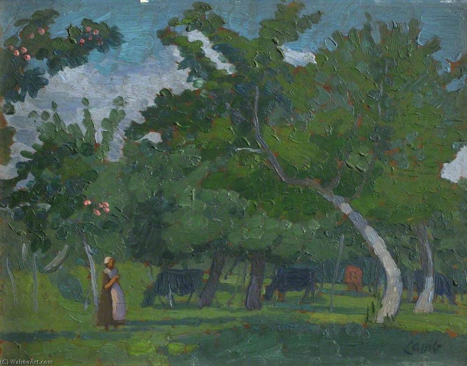 Wikioo.org - The Encyclopedia of Fine Arts - Painting, Artwork by Henry Lamb - Orchard in Brittany