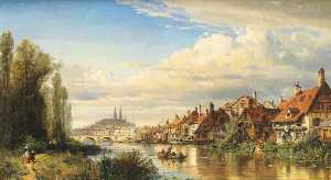 Blick über die Donau auf Regensburg