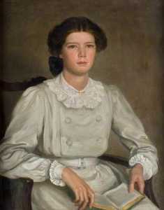 Ailsa Marr Hatton (1893–1949), in a Grey Dress