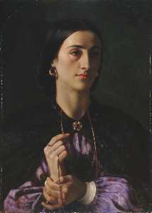 A Lady with a Gold Chain and Earrings