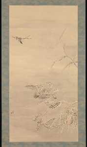 Tsubaki Chinzan - Hawk Grasping a Small Bird