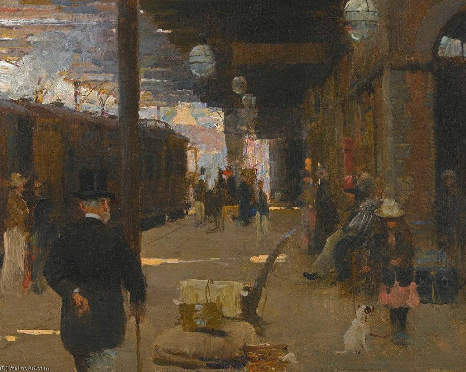 Wikioo.org - The Encyclopedia of Fine Arts - Painting, Artwork by Walter Frederick Osborne - Hastings Railway Station