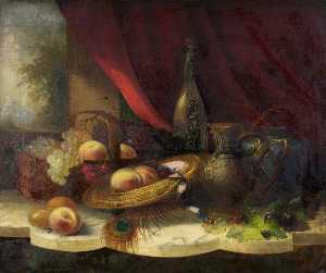 Still Life with Fruit, a Bottle and a Jug