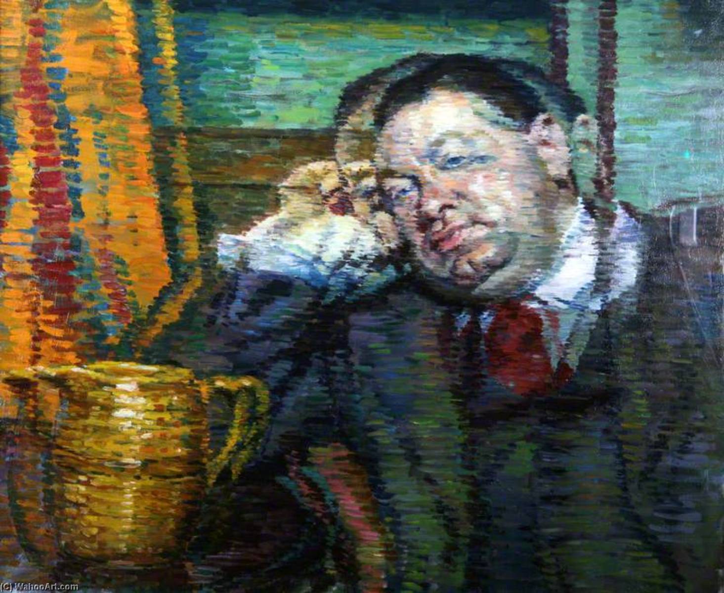 Wikioo.org - The Encyclopedia of Fine Arts - Painting, Artwork by Evan Walters - Stout Man with Jug