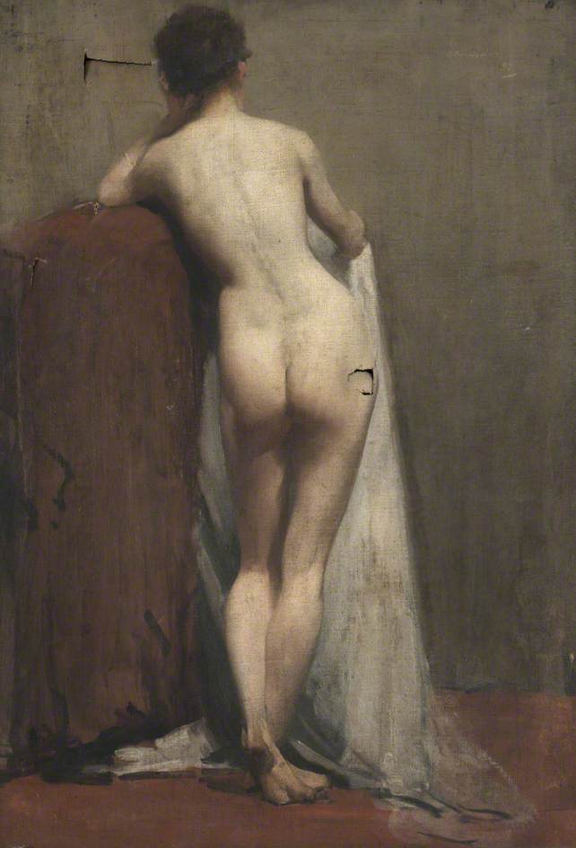 Wikioo.org - The Encyclopedia of Fine Arts - Painting, Artwork by George Fiddes Watt - Back of Standing Female Nude