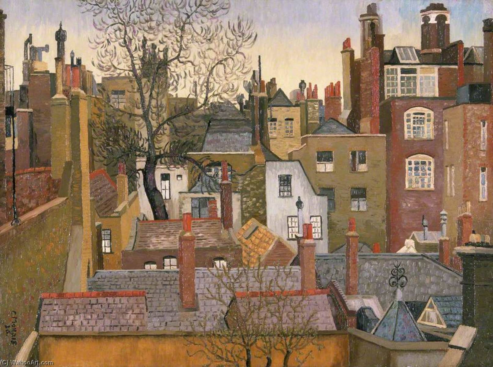 Wikioo.org - The Encyclopedia of Fine Arts - Painting, Artwork by Cedric Lockwood Morris - From a Window at 45 Brook Street, London, W1