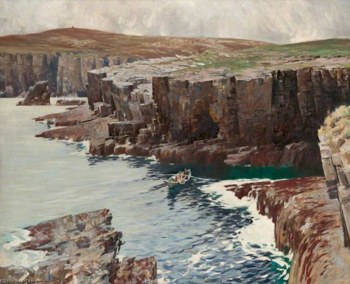 Wikioo.org - The Encyclopedia of Fine Arts - Painting, Artwork by Stanley Cursiter - A Rockbound Coast