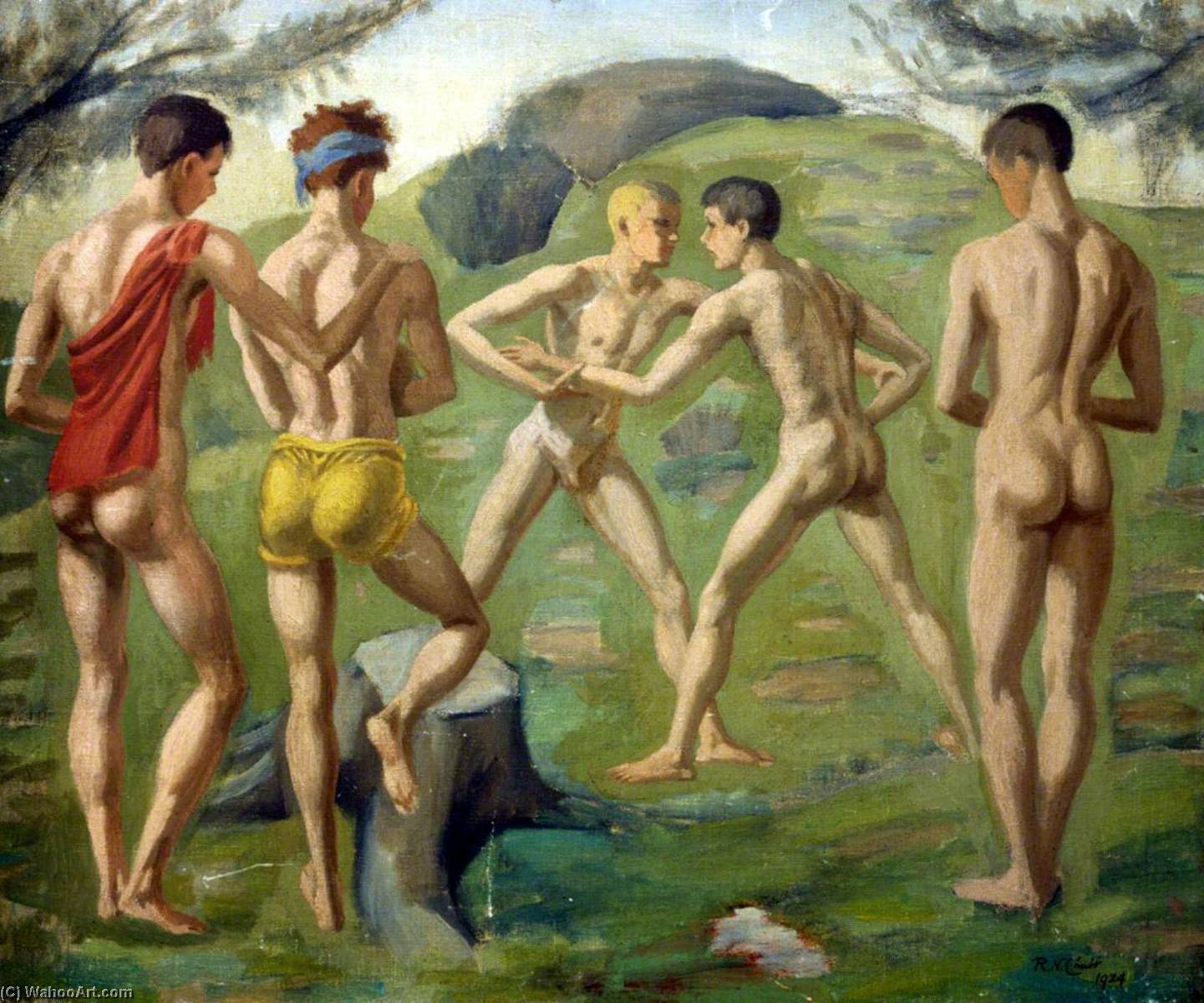 Wikioo.org - The Encyclopedia of Fine Arts - Painting, Artwork by Ralph Nicholas Chubb - The Bathers