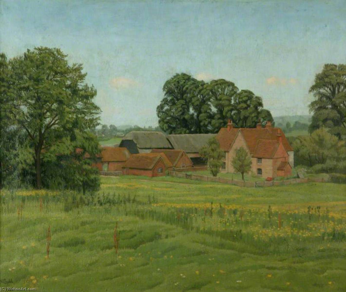 Wikioo.org - The Encyclopedia of Fine Arts - Painting, Artwork by Ralph Nicholas Chubb - A Berkshire Farm