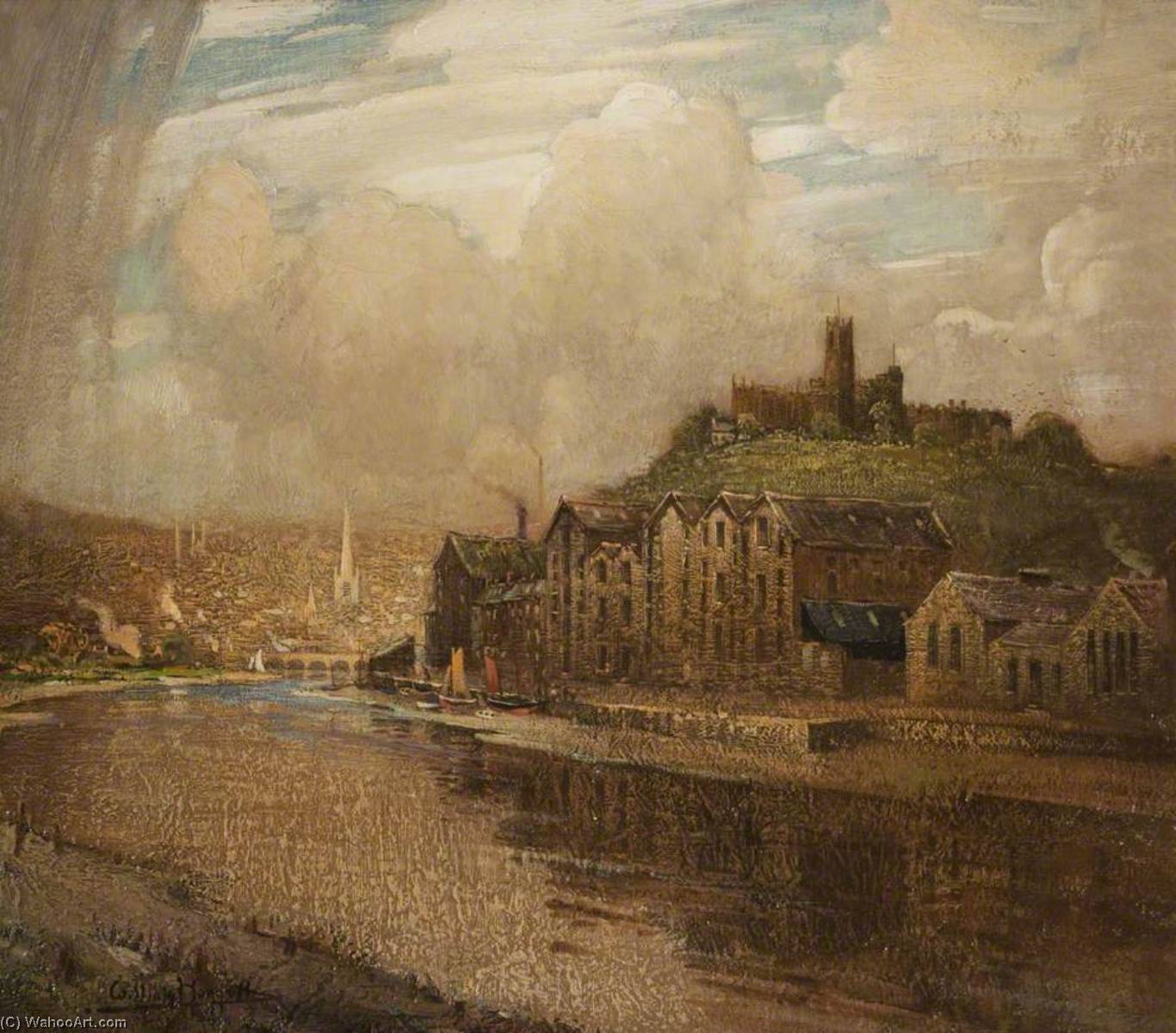 Wikioo.org - The Encyclopedia of Fine Arts - Painting, Artwork by William Hoggatt - St George's Quay, Lancaster