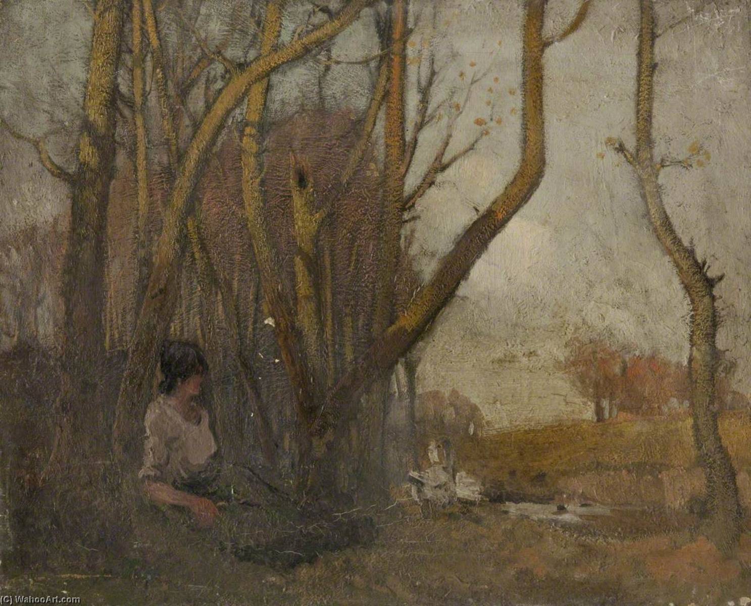 Wikioo.org - The Encyclopedia of Fine Arts - Painting, Artwork by William Hoggatt - Girl with Geese