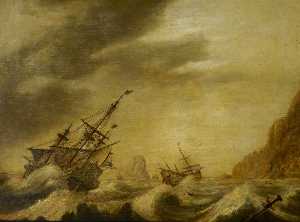 Willem Van De Velde The Elder - A Wijdschip Close Hauled in a Moderate Breeze