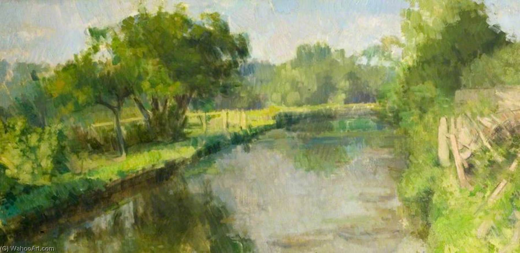 Wikioo.org - The Encyclopedia of Fine Arts - Painting, Artwork by Lawrence Gowing - The River Kennet at Chilton, Wiltshire