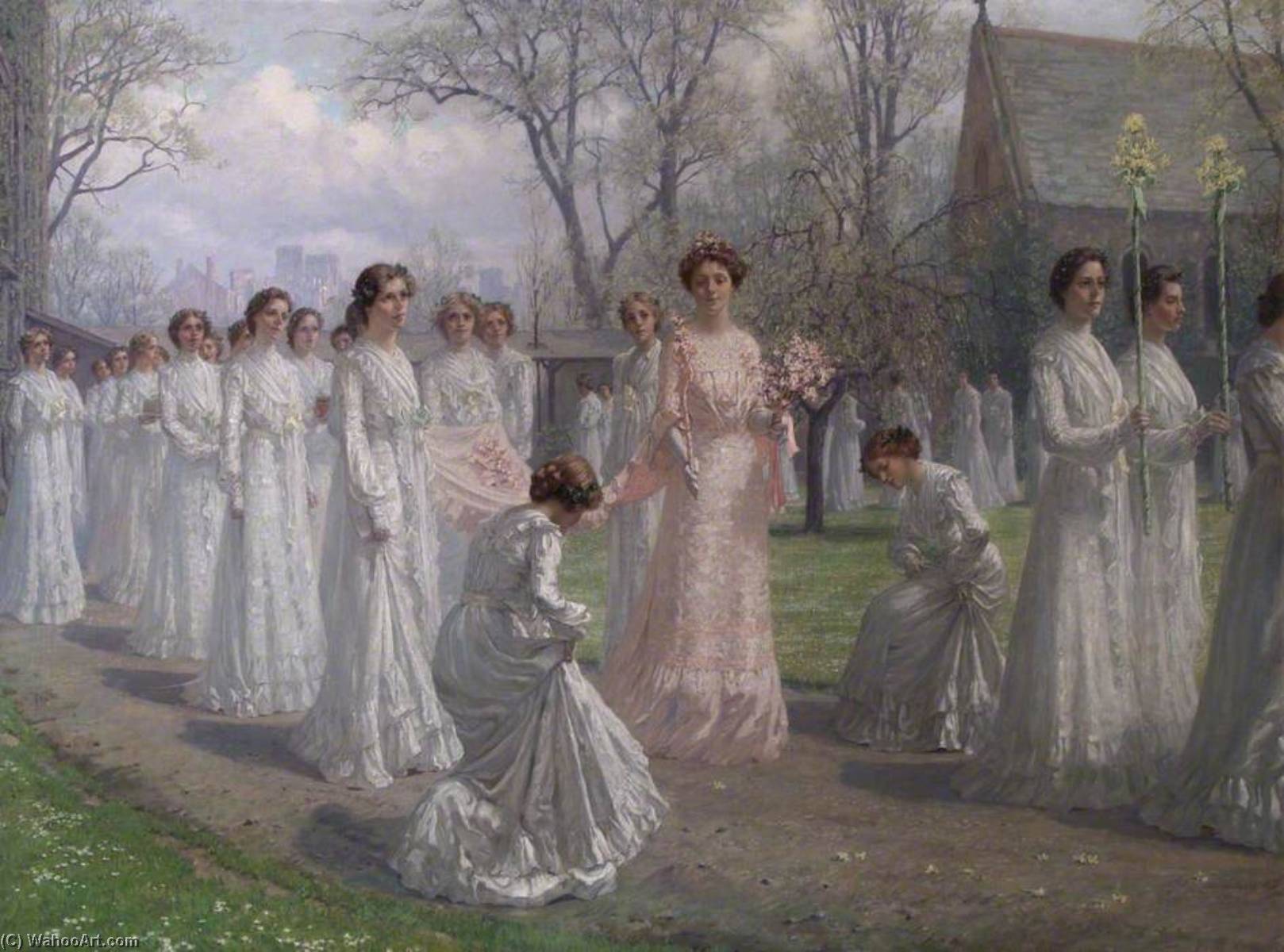 Wikioo.org - The Encyclopedia of Fine Arts - Painting, Artwork by Anna Richards Brewster - Whitelands College May Day Procession, 1902