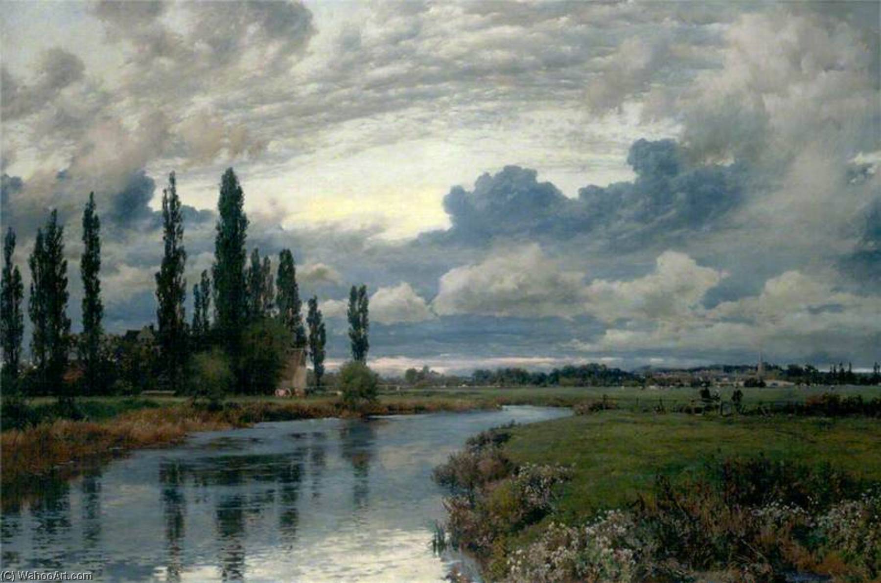 Wikioo.org - The Encyclopedia of Fine Arts - Painting, Artwork by Alfred William Parsons - Poplars in the Thames Valley