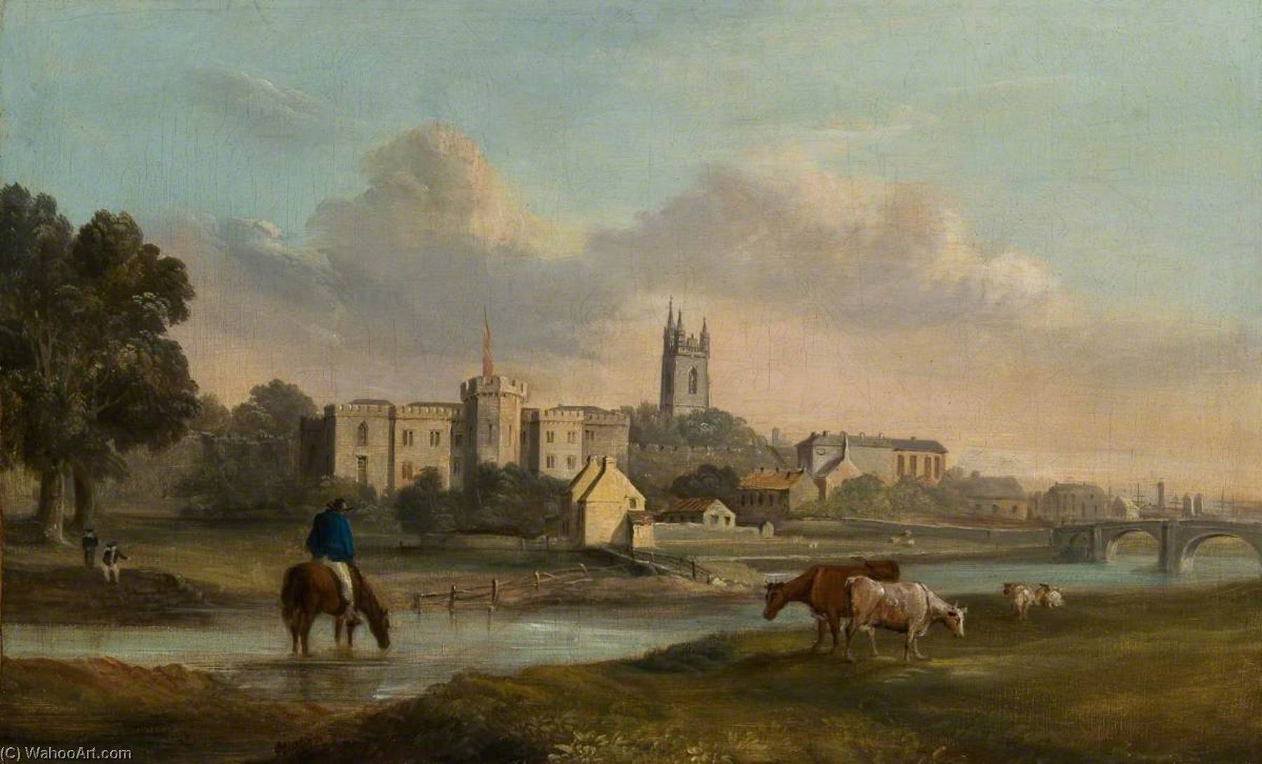 Wikioo.org - The Encyclopedia of Fine Arts - Painting, Artwork by Alexander Wilson - Cardiff from the West