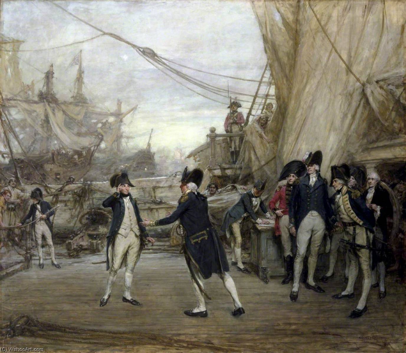 Wikioo.org - The Encyclopedia of Fine Arts - Painting, Artwork by Arthur David Mccormick - Nelson after the Battle of Cape St Vincent, 1797