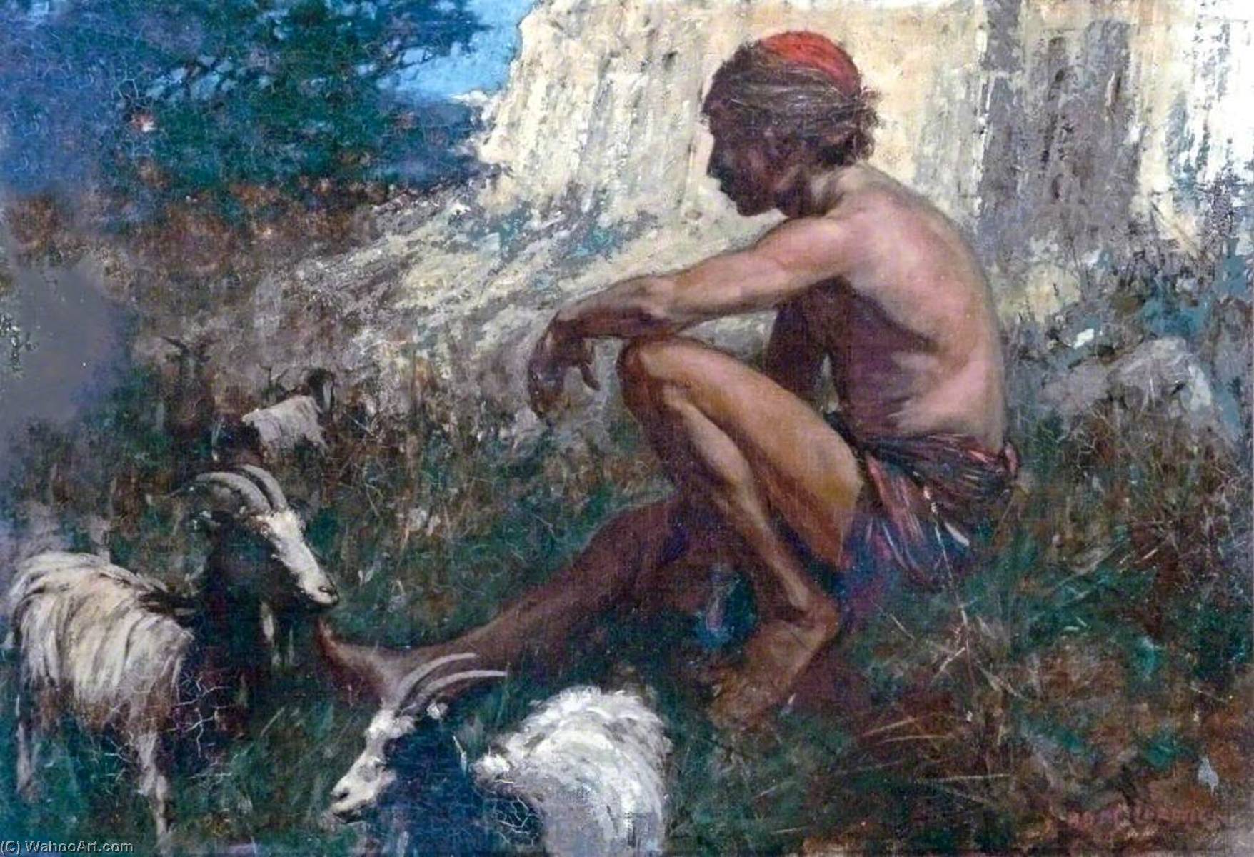 Wikioo.org - The Encyclopedia of Fine Arts - Painting, Artwork by Arthur David Mccormick - Goatherd