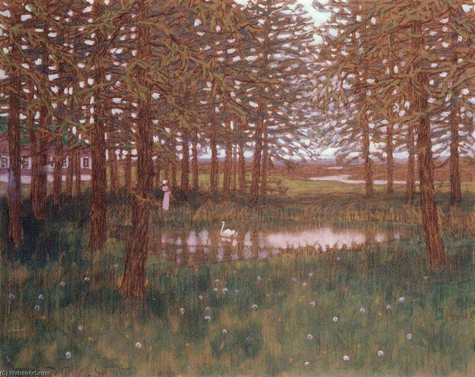 Wikioo.org - The Encyclopedia of Fine Arts - Painting, Artwork by Apollinari Mikhailovich Vasnetsov - Larch Trees