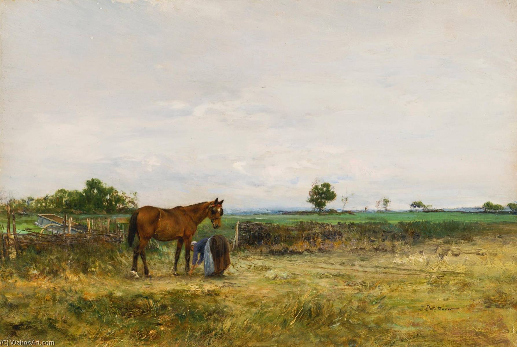 Wikioo.org - The Encyclopedia of Fine Arts - Painting, Artwork by Ivan Pavlovich Pokhitonov - The Cart Horse