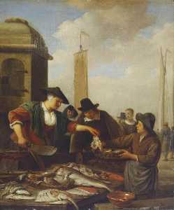 A Fish Stall by a Harbour