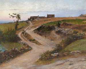 August Wilhelm Nikolaus Hagborg - Landscape in Brittany